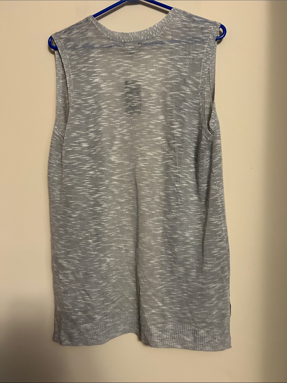Verve Ami Silver Gray Rayon Mix Shimmer Knit Vest size L